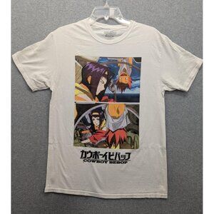 Cowboy Bebop Shirt Mens Medium White Anime Graphic Tee Sunrise 100% Cotton